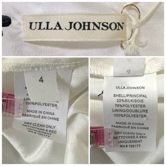 Ulla Johnson Aglae Bow-Detailed Taffeta Midi Skirt, Blanc Sz 4, NWT, $645 MSRP - Picture 5 of 16